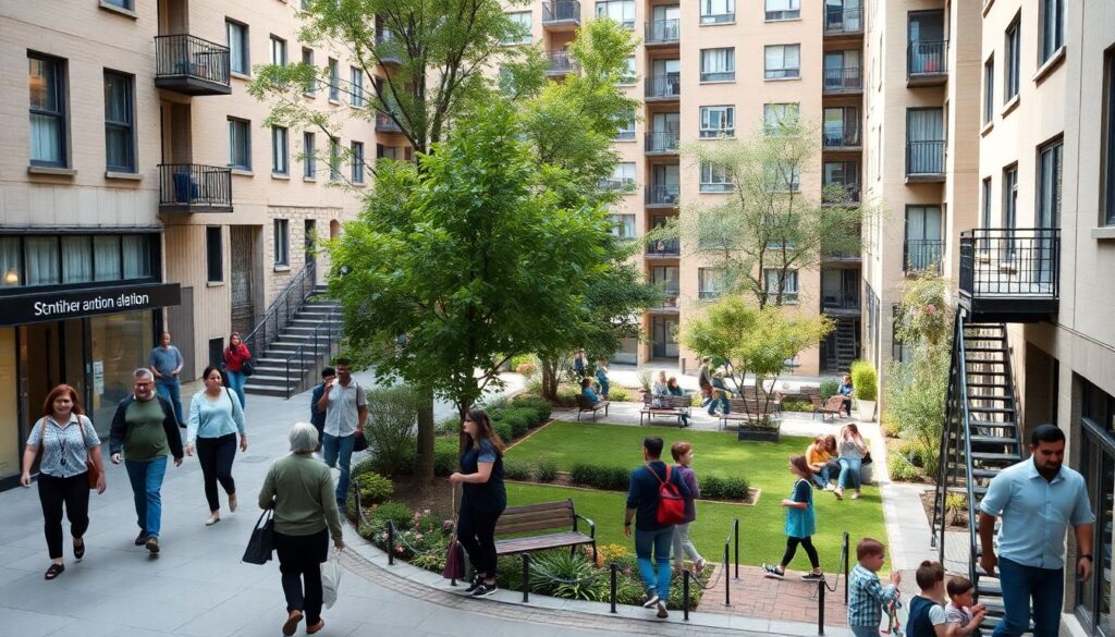 Выбор района для любителей пеших прогулок и активного отдыха - иллюстрация