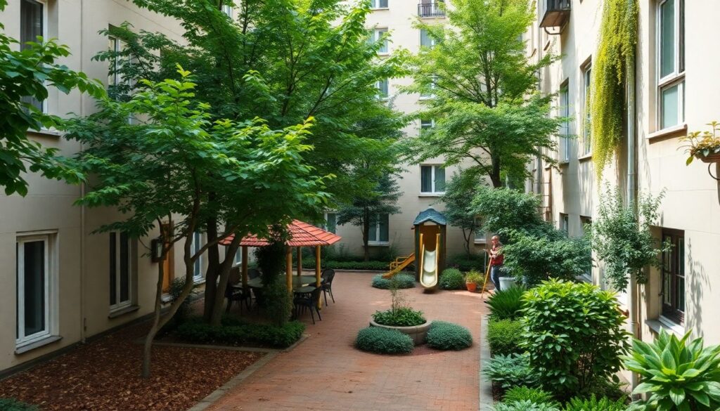 Методы снижения пыли в жилых кварталах - иллюстрация