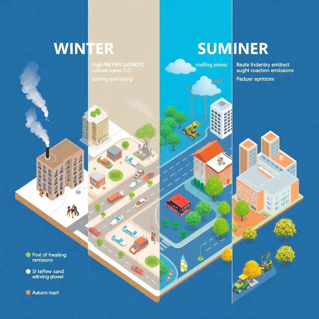 Аналитика экологического состояния районов по сезонам и оценка динамики изменений