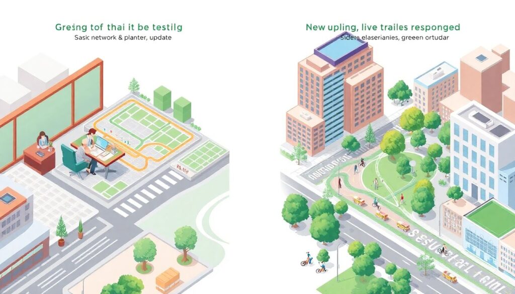 Экологический гид по районам для бегунов и велосипедистов - иллюстрация