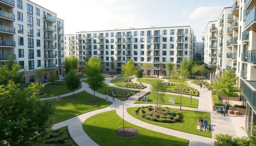 Баланс между зеленью и жильём в комфортных районах - иллюстрация