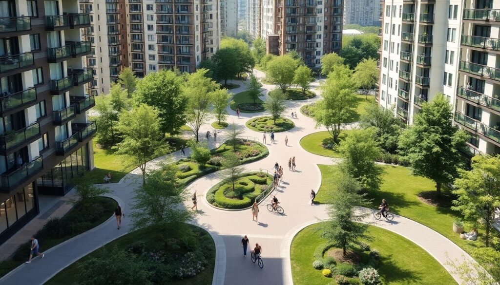 Баланс между зеленью и жильём в комфортных районах - иллюстрация