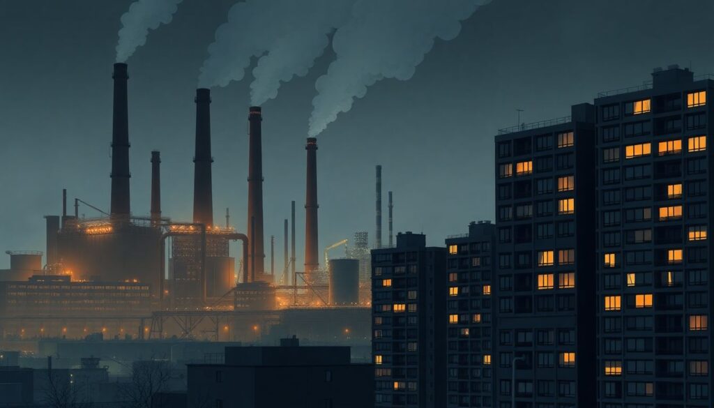 Влияние объектов индустриального назначения на экологию близлежащих домов - иллюстрация